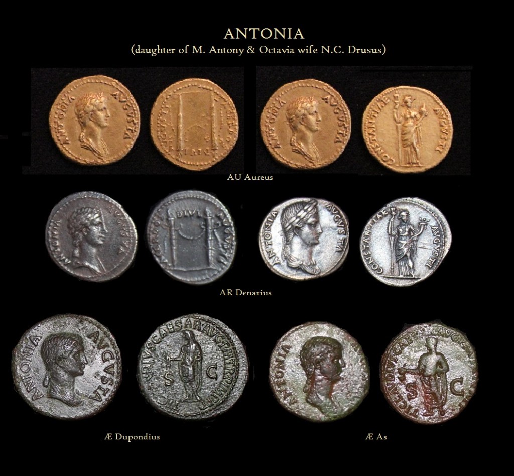 Antonia Aureus Denarius Deupondius As -R