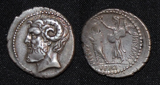 CORNUFICIUS  AR denaRIUS (fought against Triumvirate)-r