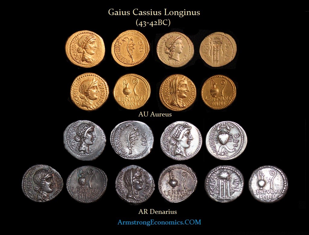 Cassius Aureus Denarius - R
