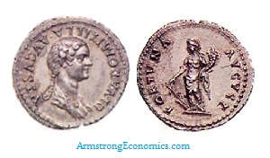 DOMITILA Denarius by Domitian