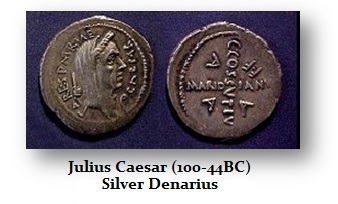 Julius Caesar-Denarius as Pontif Max