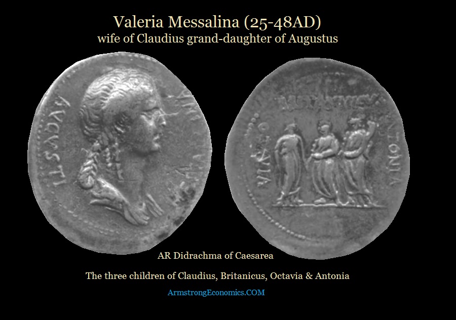 Valeria Messalina - AR Didrachma of Caesarea