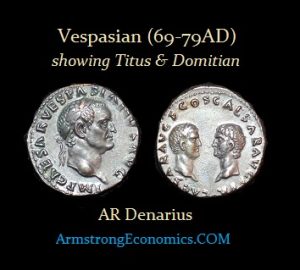 Vespasian AR Denarius with Titus and Domitian 300x270