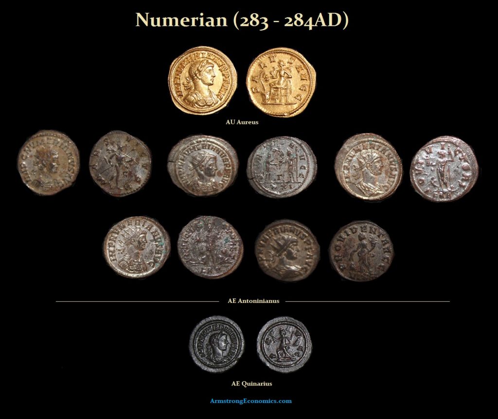 NUMERIAN Augustus DENOMINATIONS R Aureus Antoninianus Quinarius 1024x862