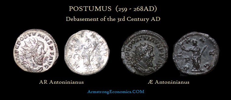 Postumus AR AE Antoninianus - R