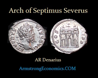 Sepitimus Severus Arch on denarius