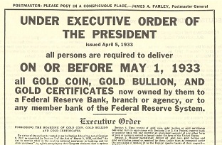 1933 FDR exec order gold