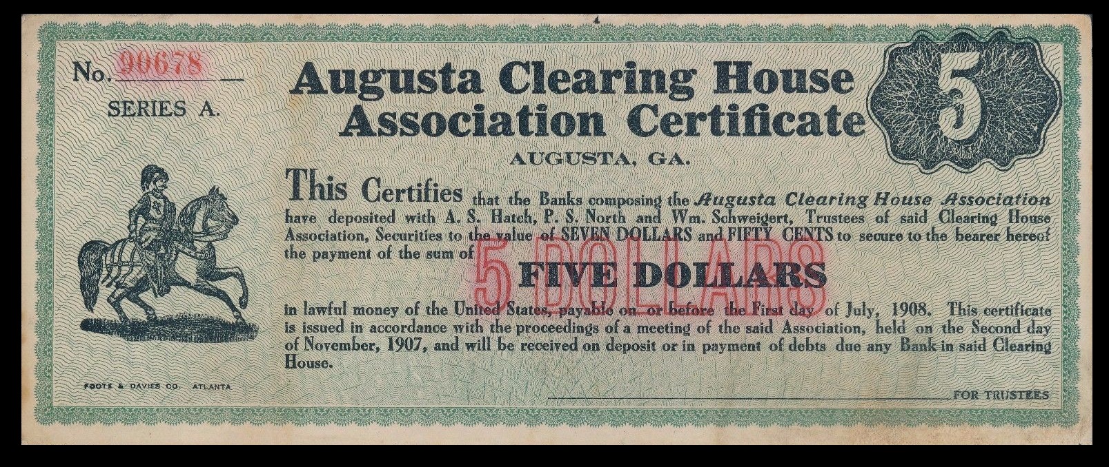 Augusta 1907 Clearing House Scrip