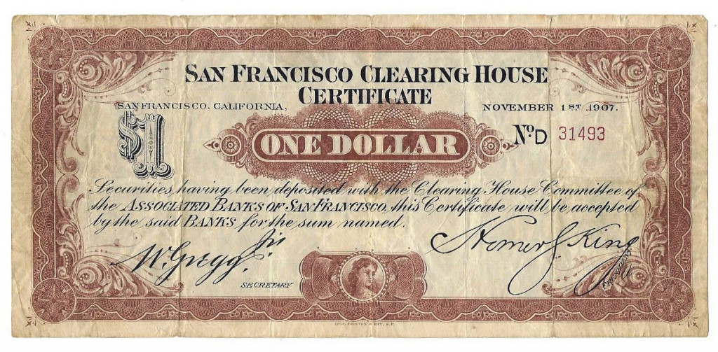 1907 Clearing House Scrip San Fran