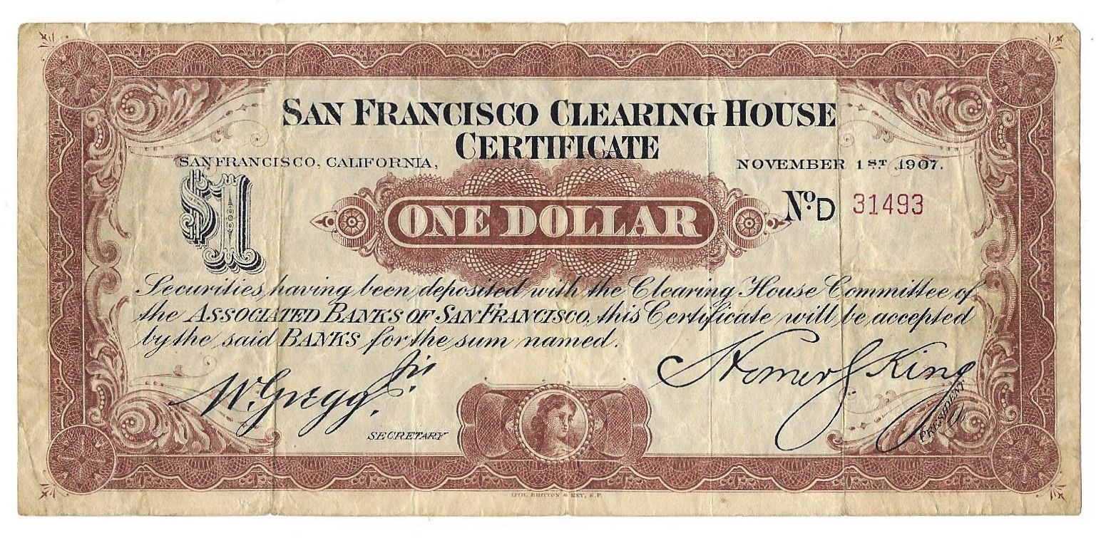 1907 Clearing House Scrip San Fran