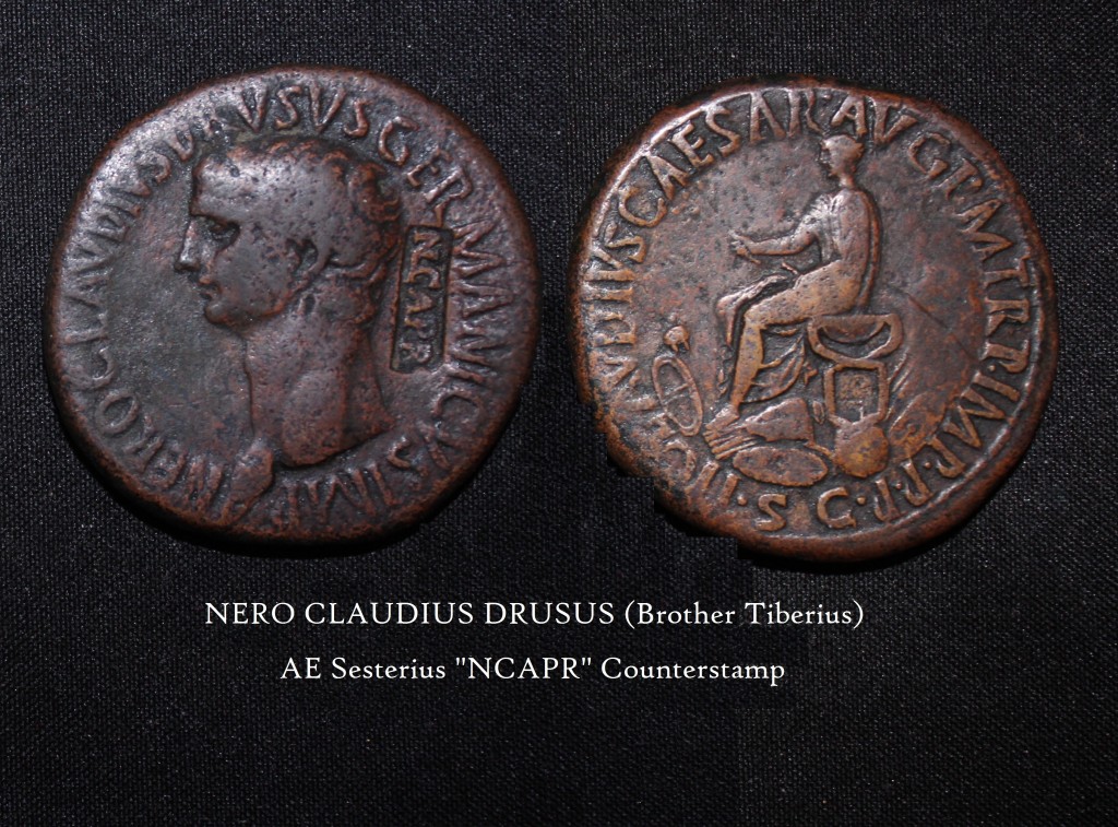 Nero Claudius Drusus AE Se3s NCAPR Counterstamp