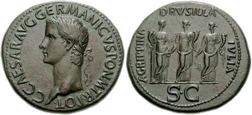 Drusilla_on Sesterius of Caligula