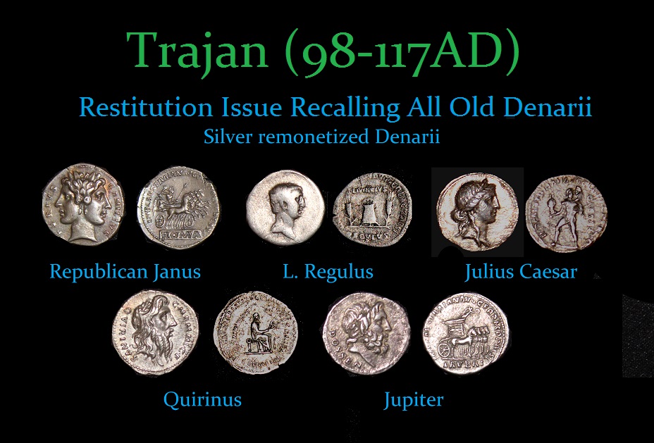 Trajan Restitution Silver Denarius - r
