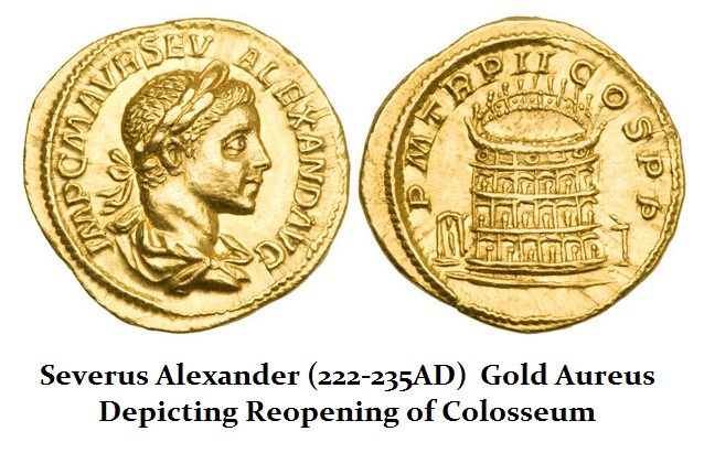 Severus Alexander Gold Aureus Colosseum