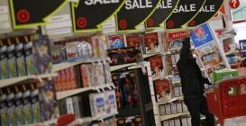 A shopper takes part in Black Friday sales at a Target store in Chicago