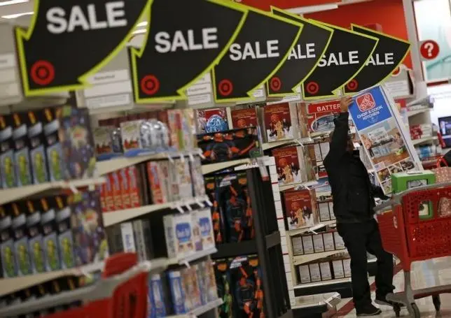 A shopper takes part in Black Friday sales at a Target store in Chicago