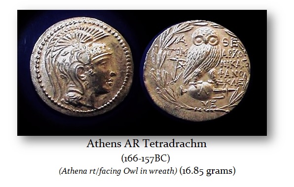 Athens Tetradrams New Style 16.85g 166-156BC