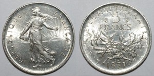 5 Francs 1977 5th Republic of France