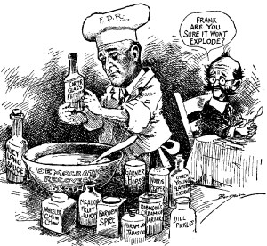 Roosevelt Baking Cartoon