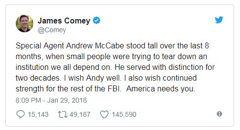 Comey support McCabe
