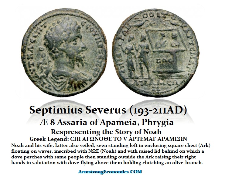 Septimus Severus 193 211AD AE8 Assaria os Apameis Phrygia Story of Noah