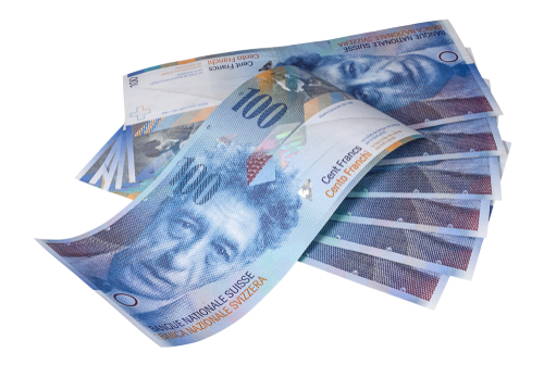 Swiss 100 franc notes