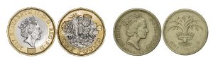 British 1 pound coins 300x92
