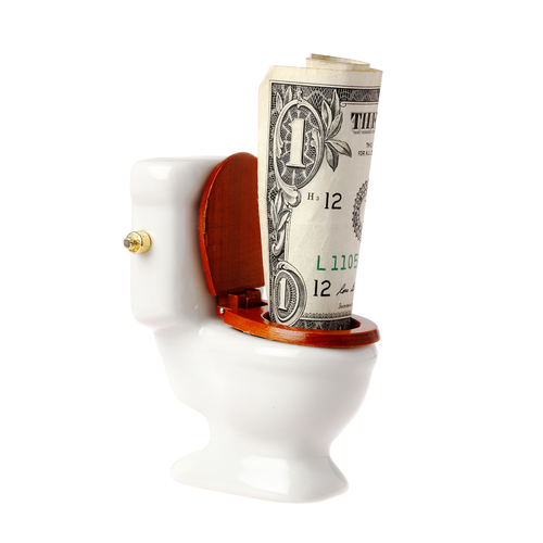 Money Down Toilet
