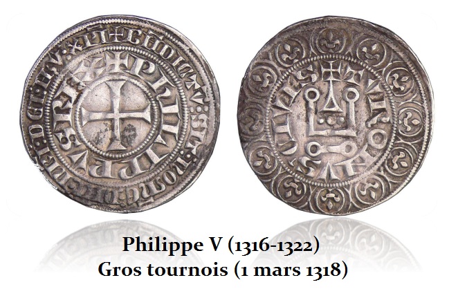 Philippe V 1316 1322 Gros tournois 1 mars 1318