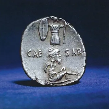 Julius CAESAR denarius conquers gaul 452-4