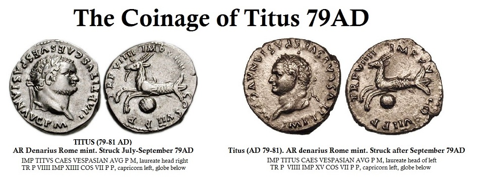Titus silver denarius of 79AD