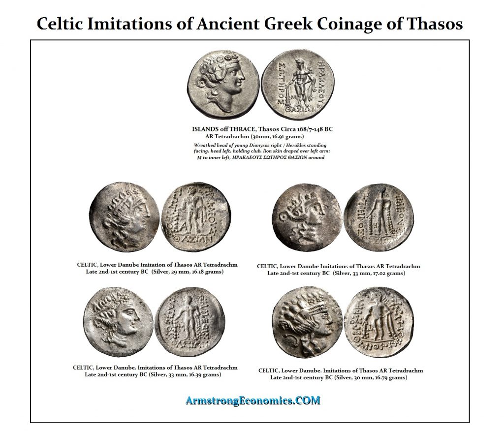 Celtic Imitations of Ancient Greek Thasos Tetradrams 2nd century BC 1024x880