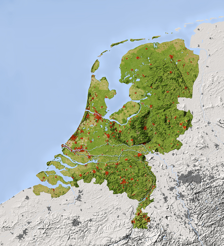 Netherlands Topography Map