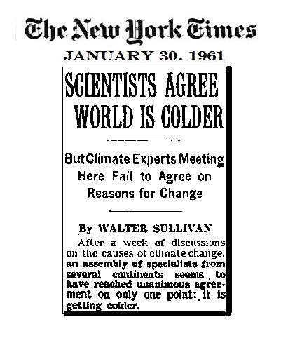 Hew York Time January 30 1961 Climate is getting colder