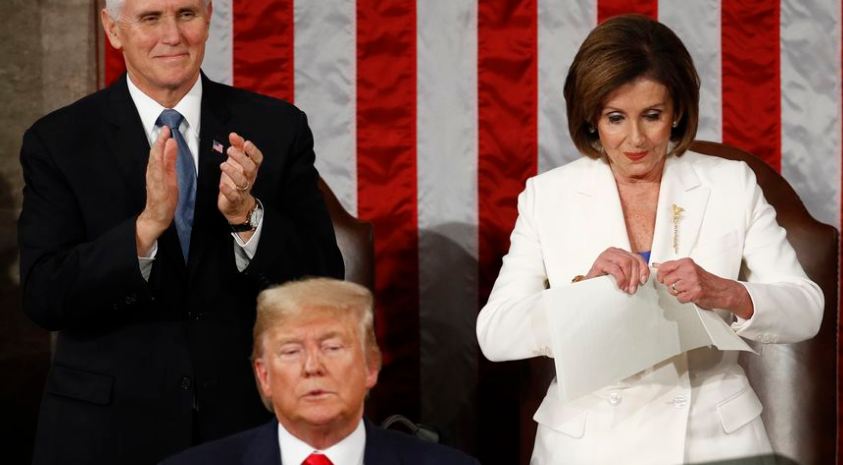 Pelosi Tears up Trumps Speech