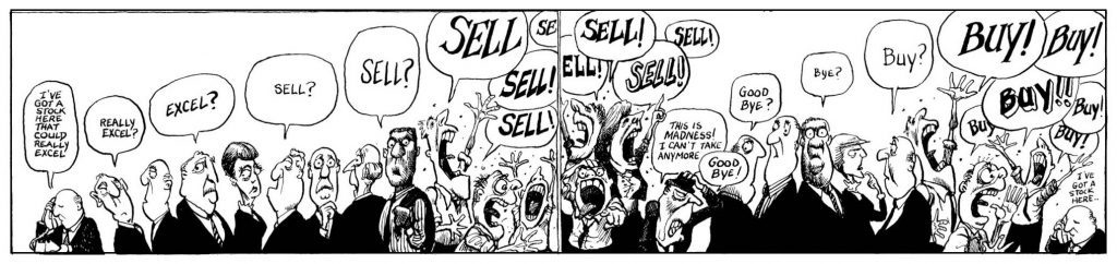 Market Panic Buy Sell Cartoon 1024x242