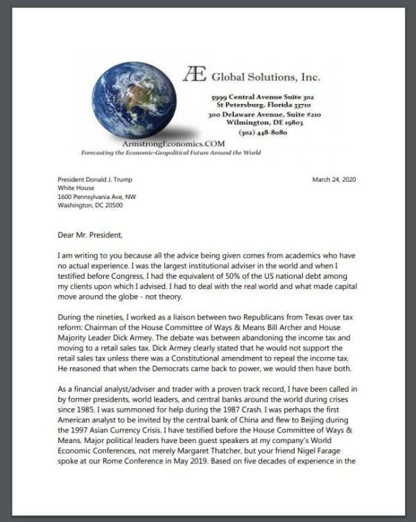 Here is the 2nd Letter to Trump Send it Everywhere You Can | Armstrong Economics