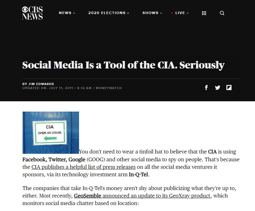 CBS Social Media CIA