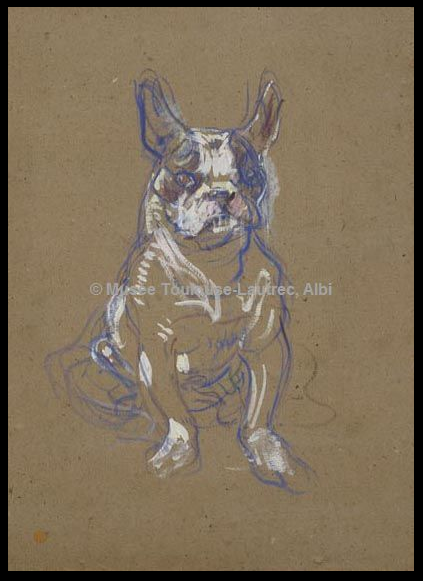 Painting of French Bulldog by Toulouse Lautrec