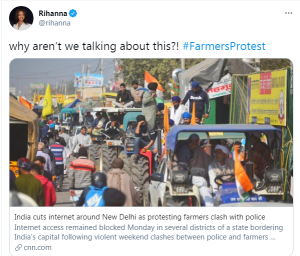 Rihanna post on India 300x256