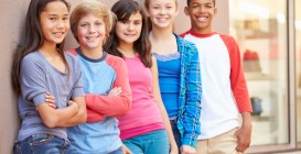 Group,Of,Children,Hanging,Out,Together,In,Mall