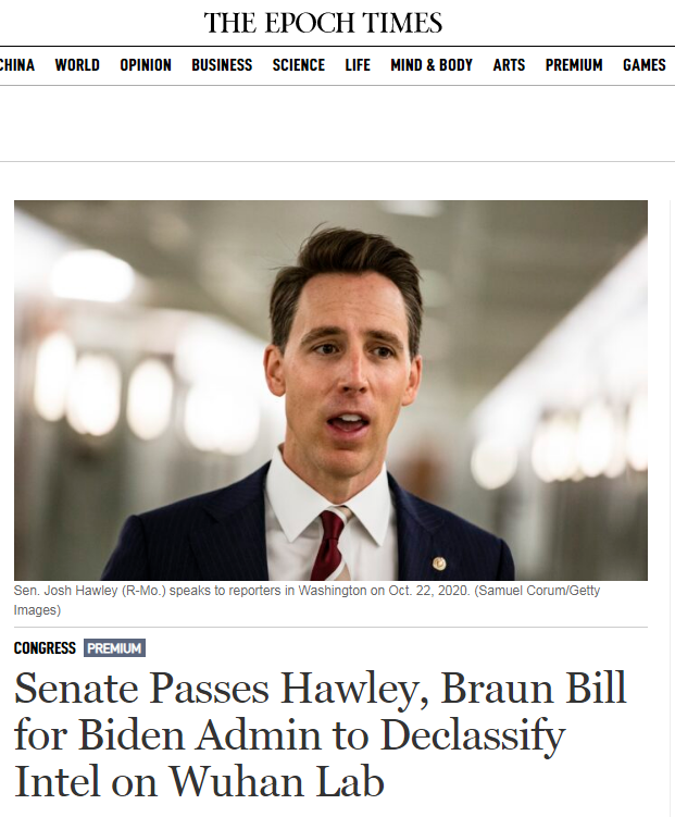 Hawley on Wuhan Bill