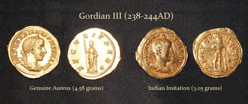 Gordian III Aureus Indian Imitation R rotated e1624916896889