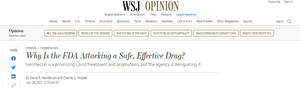 FDA WSJ Fake News