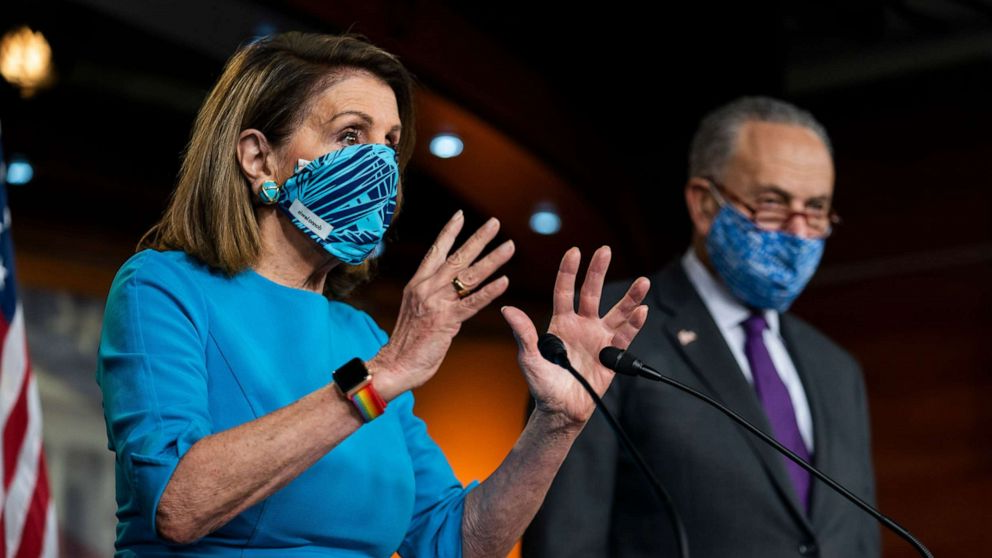 Pelosi Schumer in Masks