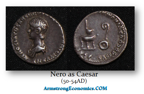 Nero as Caesar AR Denarius