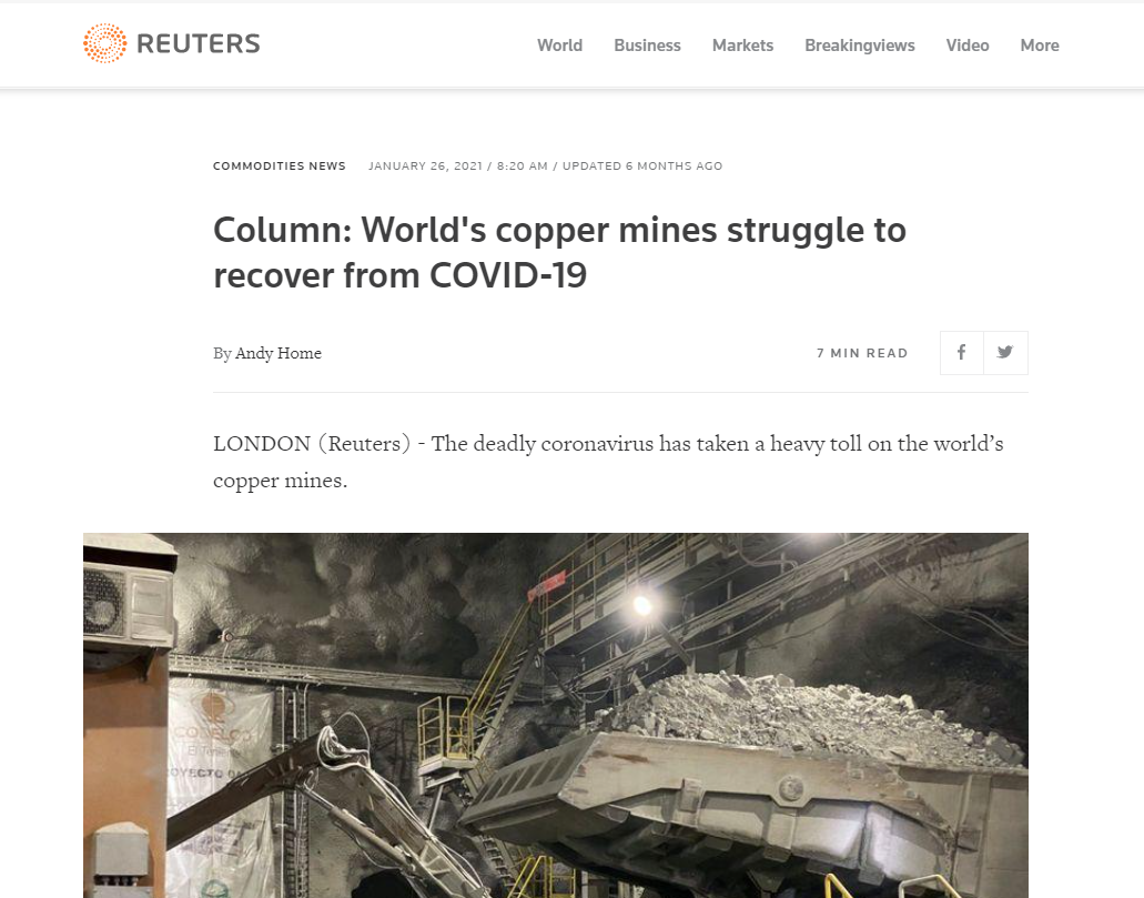 Reuters Copper mines