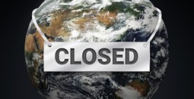 The,Earth,Is,Closed,,Messages,3d,Illustration,,Save,Planet,Concept,