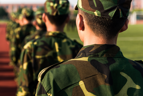 Chinese,College,Students,Are,In,Military,Training,At,School