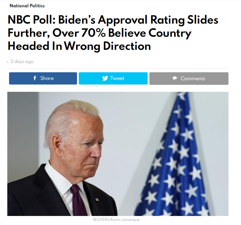 Biden Poll 70 against him